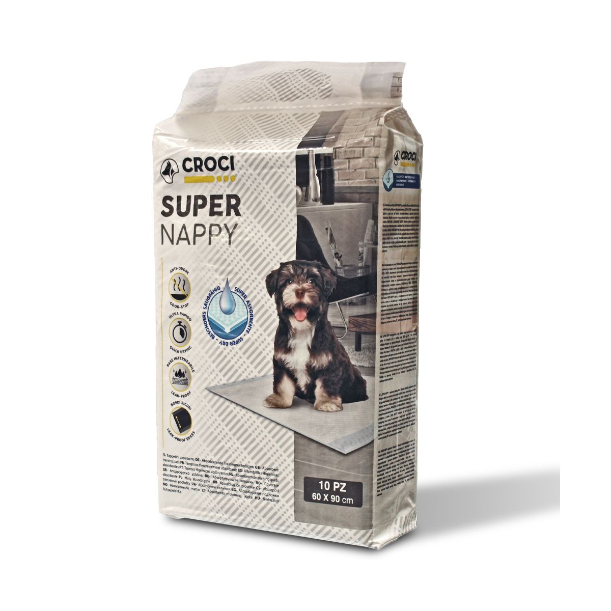 TAPIS ABSORBANT SUPER NAPPY 90X60 50PCS CROCI - Hygiène - Bobby -  Accessoires pour chien et chat - Colliers, manteaux, pulls