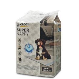 TAPIS ABSORBANT SUPER NAPPY 90X60 50PCS CROCI - Hygiène - Bobby -  Accessoires pour chien et chat - Colliers, manteaux, pulls